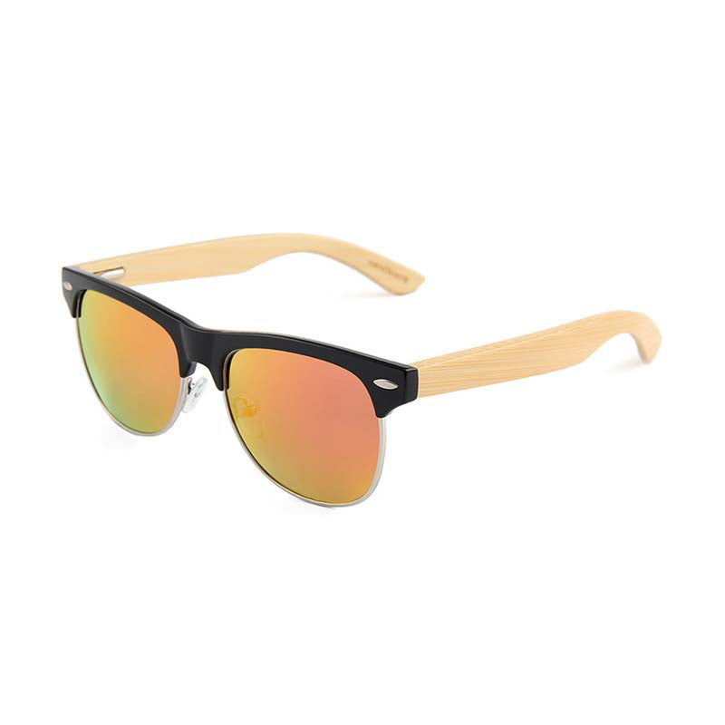 Sunglasses Half-Frame Bamboo and Wood Men's and Women's