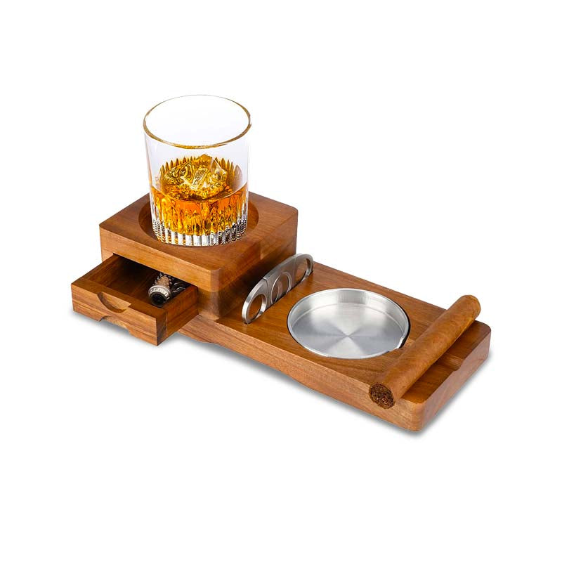 Scotte Cigar Ashtray Coaster Whiskey Glass Tray