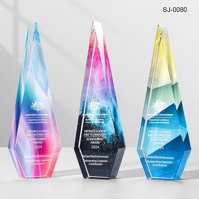 Crystal Awards with Custom Logo Materials Trophies Plaques