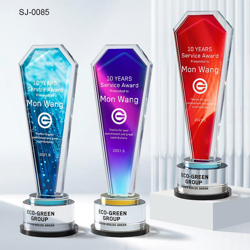Crystal Trophy Awards Customized Logo Corporate Gifts