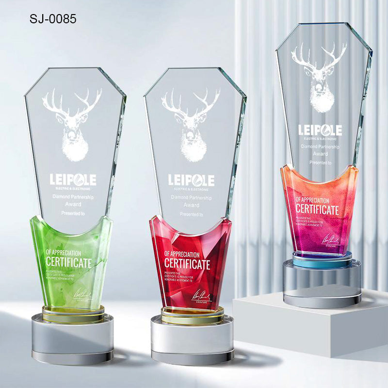 Crystal Trophy Awards Customized Logo Corporate Gifts