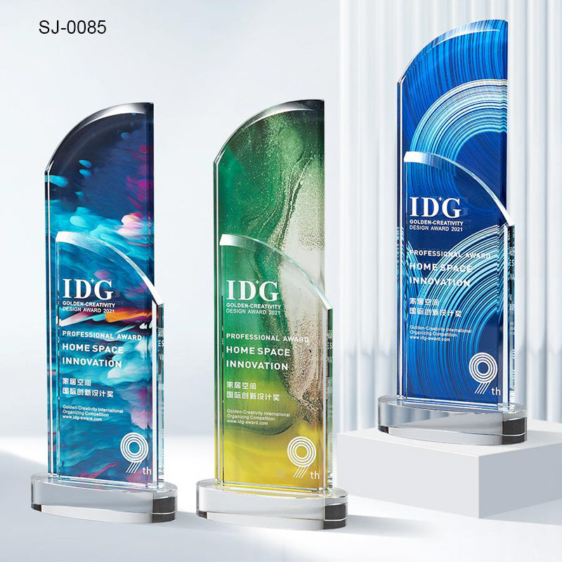 Crystal Trophy Awards Customized Logo Corporate Gifts