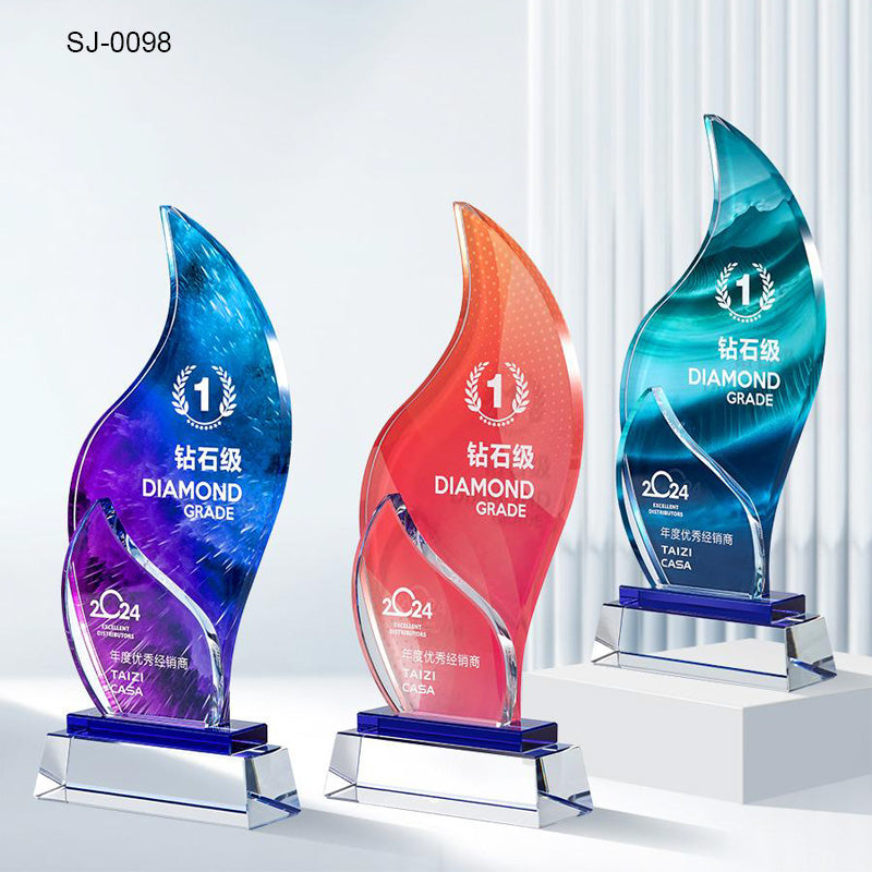 Crystal Trophy Awards Custom Design Corporate Gifts