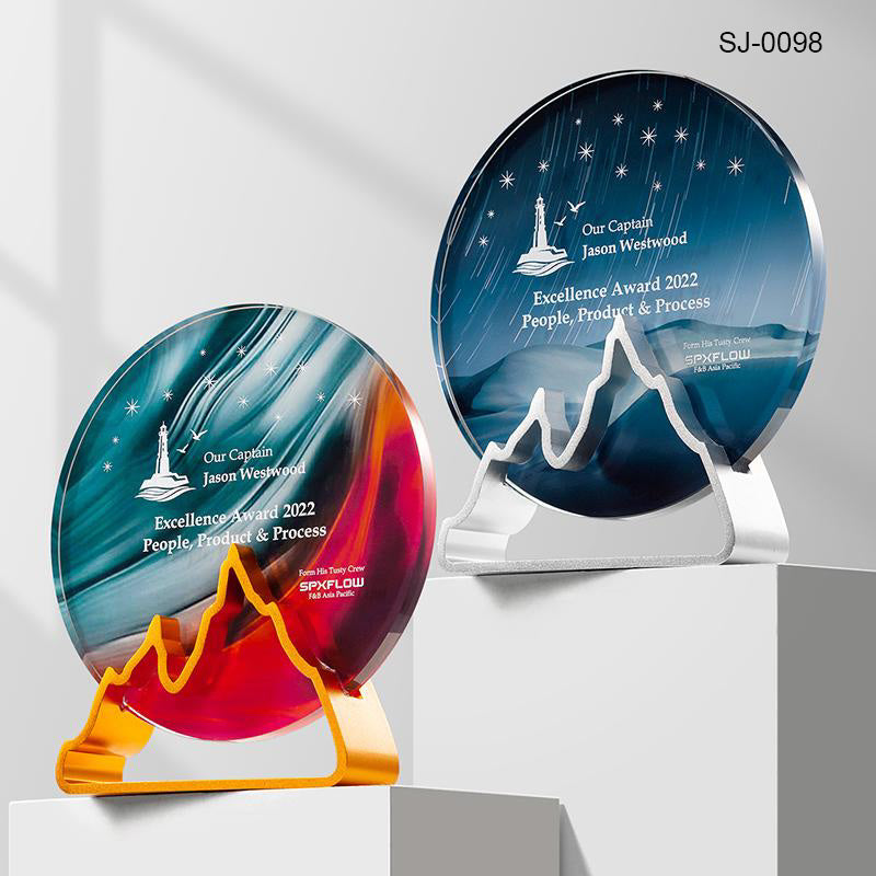 Crystal & Wooden Trophy Awards Custom Design Corporate Gifts