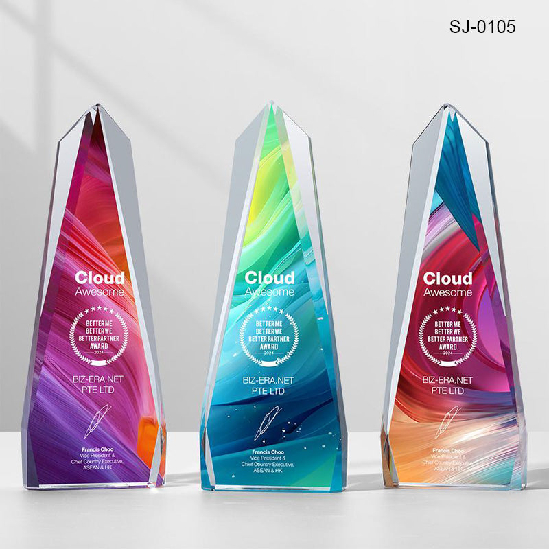 Crystal Awards with Custom Logo Materials Trophies Plaques