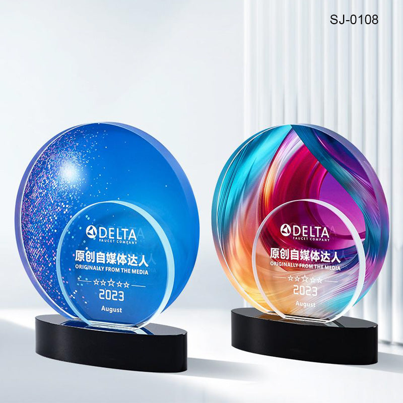Crystal Trophy Awards Customized Logo Corporate Gifts