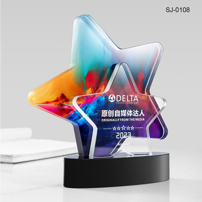 Crystal & Wooden Trophy Awards Custom Design Corporate Gifts