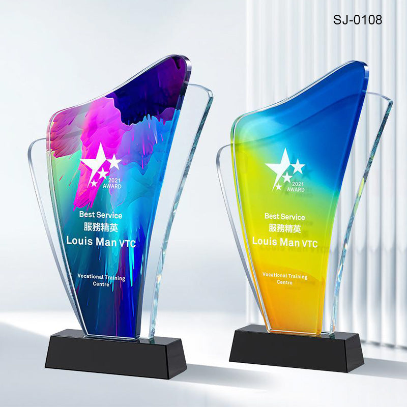 Crystal Trophy Awards Customized Logo Corporate Gifts