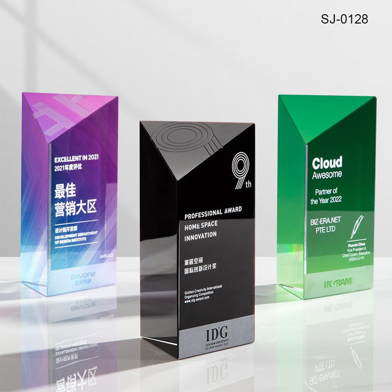 Crystal Awards with Custom Logo Materials Trophies Plaques