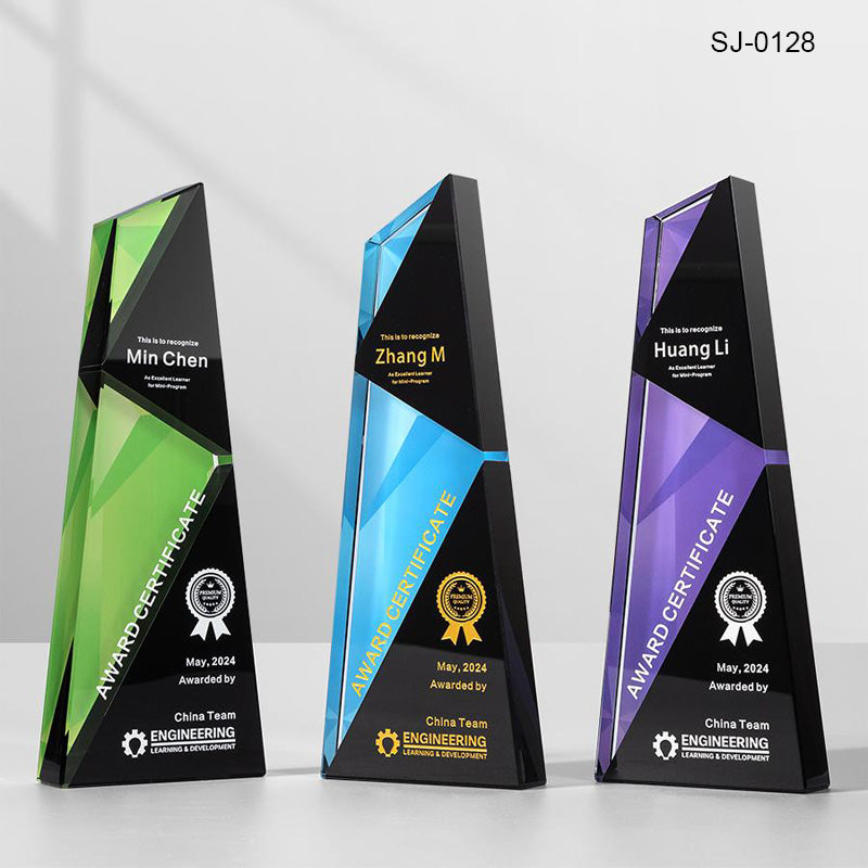 Crystal Awards with Custom Logo Materials Trophies Plaques