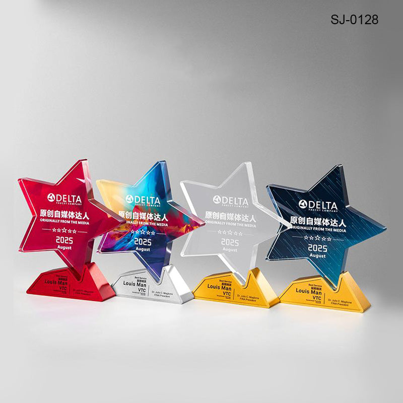 Crystal & Wooden Trophy Awards Custom Design Corporate Gifts