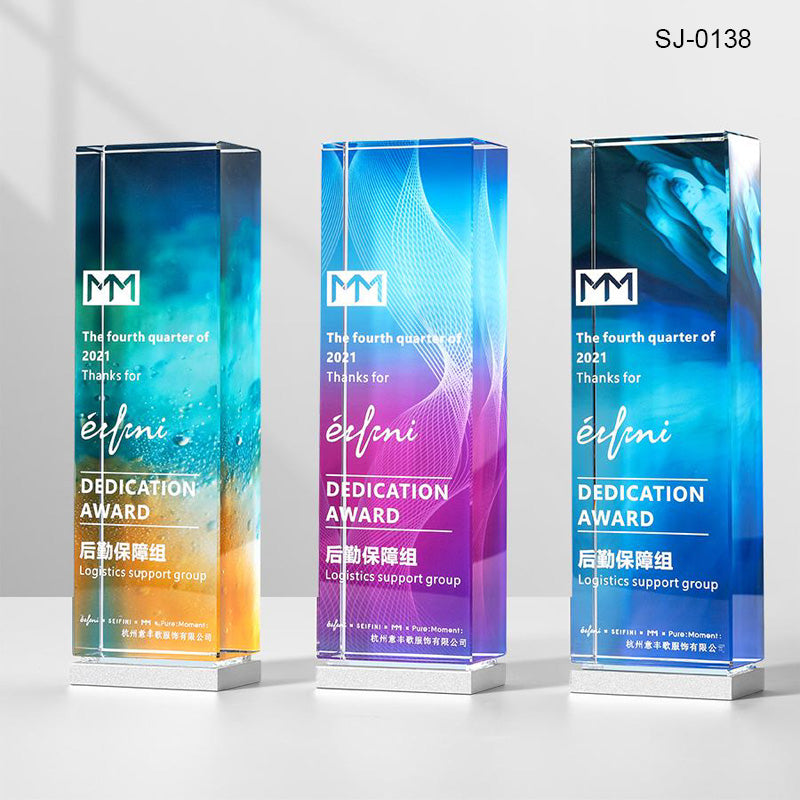 Crystal Awards with Custom Logo Materials Trophies Plaques
