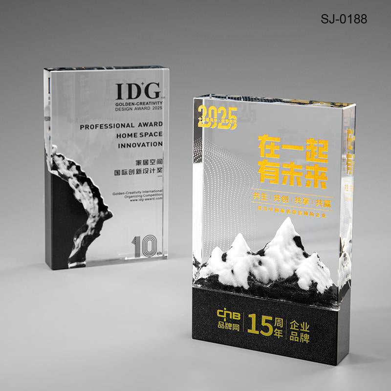 Crystal & Wooden Trophy Awards Custom Design Corporate Gifts