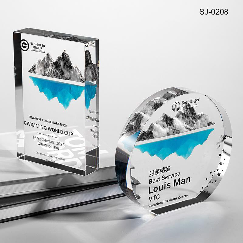Crystal Trophy Custom Metal Design Corporate Gifts