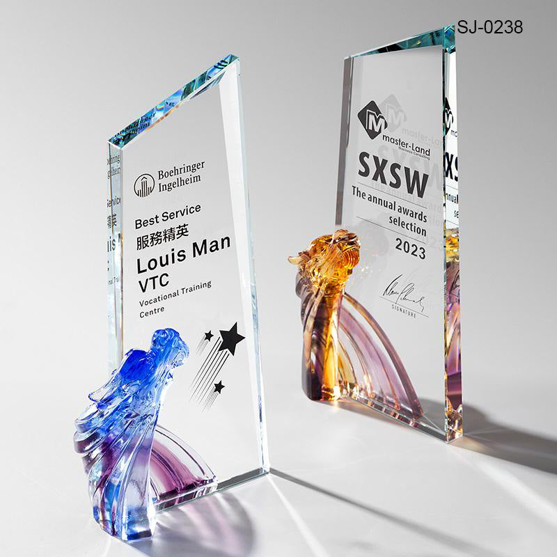Crystal Trophy Custom Metal Design Corporate Gifts