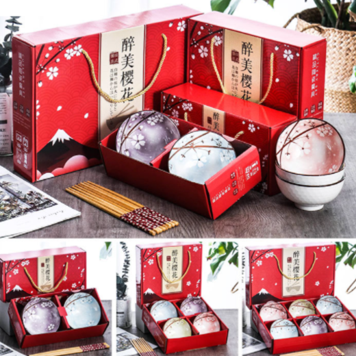 Ceramic Bowl with Chopstick Set