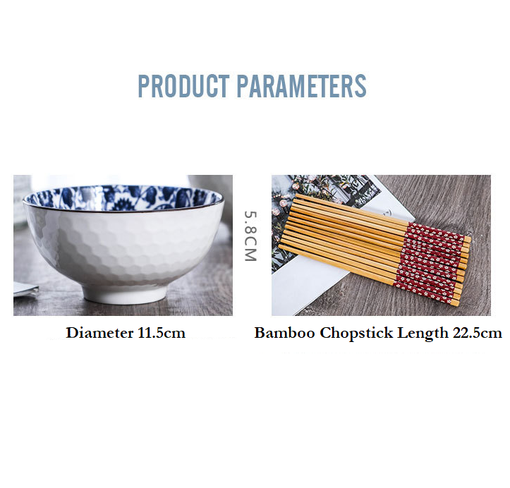 Ceramic Bowl with Chopstick Set