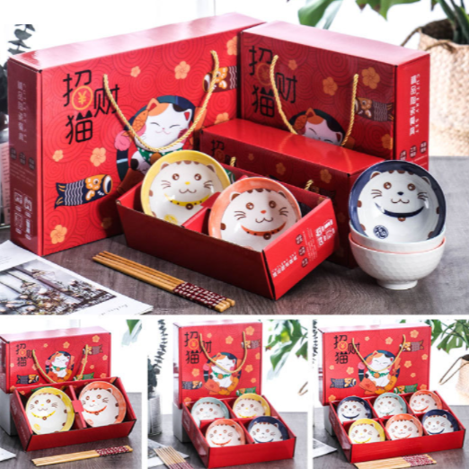 Ceramic Bowl with Chopstick Set
