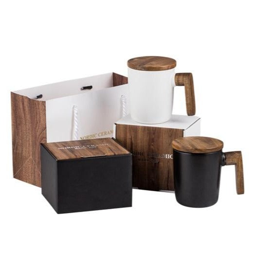 Ceramic Mug with Wooden Handle