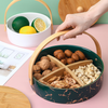 Premium Ceramic Festive Snacks Tray with Wooden Handle & Cover