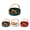 Premium Ceramic Festive Snacks Tray with Wooden Handle & Cover