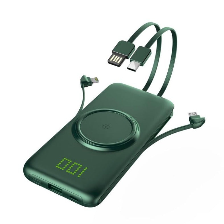 Wireless Power Bank with Built in Cable