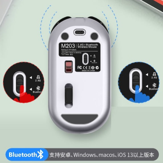 Rechargeable 2.4Ghz Bluetooth 5.0 Wireless Mouse