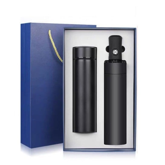 Premium Gifts Set - Flask & Foldable Umbrella