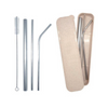 4-in-1 Silver Stainless Steel Drinking Straw Gifts Set