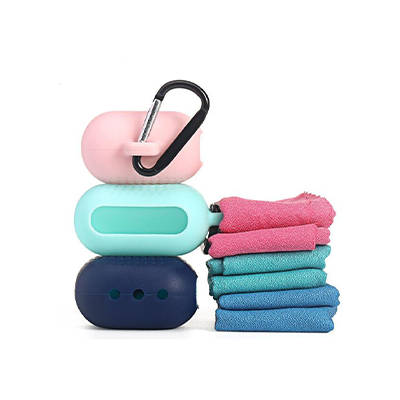 Microfiber Quick Drying Towel with Portable Silicone Case