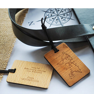 Personalized Wooden Luggage Tag